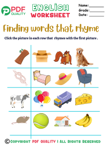 Matching pictures that rhyme