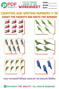 Counting and writing numbers 1 to 10(c)