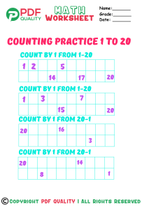 Counting practice 1 to 20(a)
